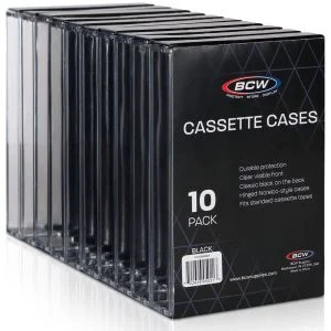Cassette Tape Cases - 10 Pack - Black