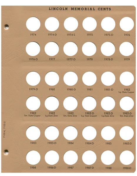 Lincoln Cents Replacement Page 6 1974-1988-D