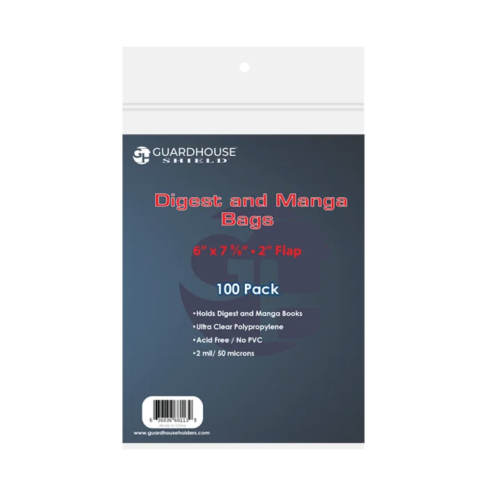Shield Bag for Digest or Manga Books - 6 x 7 5/8