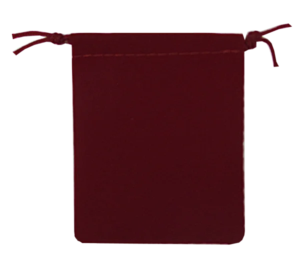 Velour Drawstring Pouch - 2.75x3.25 Maroon