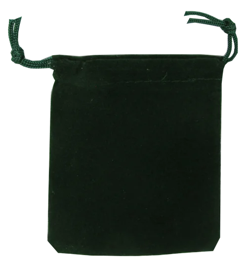 Velour Drawstring Pouch - 2.75x3.25 Green