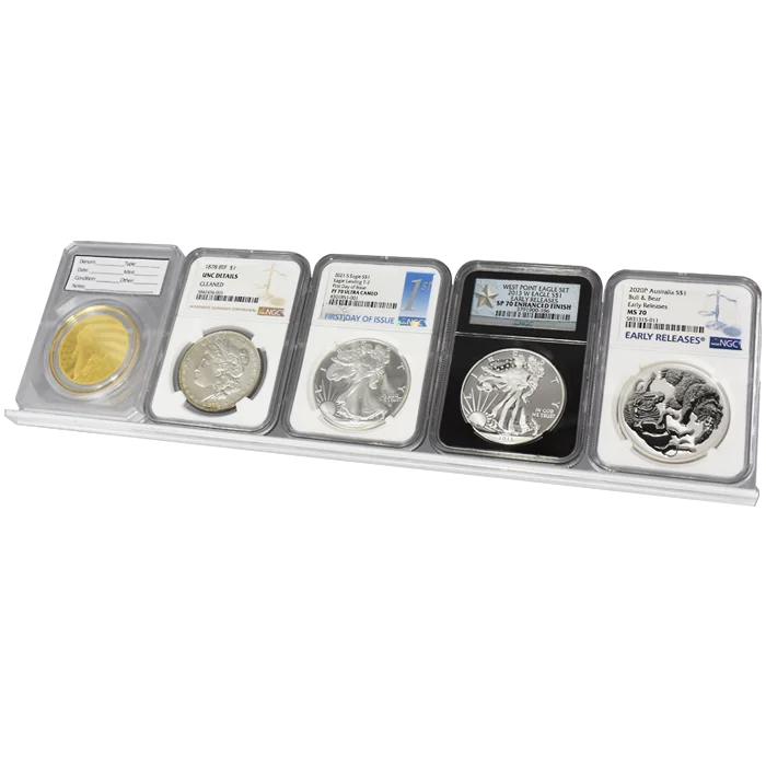 5 Slab Certified Coin Easel Display