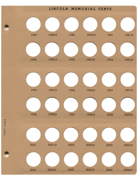 Lincoln Cents Replacement Page 7 1989-2006-D