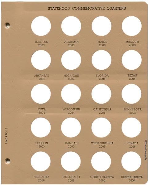 State Quarters Replacement Page 2 2003-2006