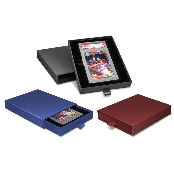 Slider Trading Card Box - Fits one PSA/CGC Slab Box — Red