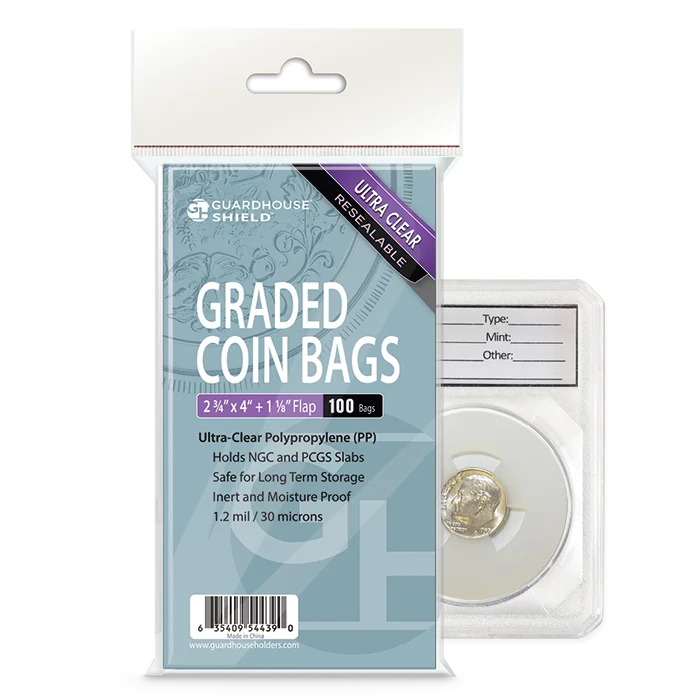 Graded Coin Slab Protector Bag - Resealable (.03mm)