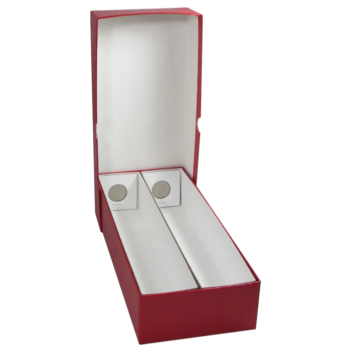 Double Row 2x2 Box - 10"- Red — Gold Foil Stamp / add $0.43
