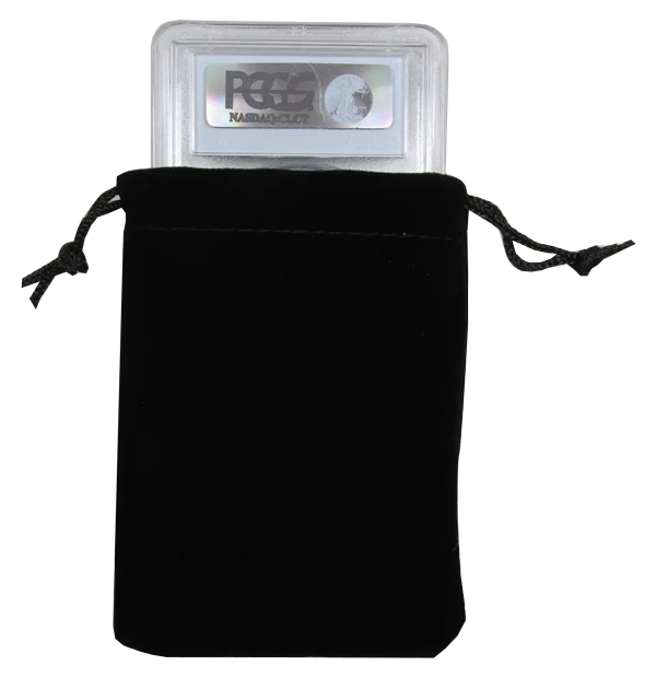 Velour Drawstring Pouch - 3x4.25 Black