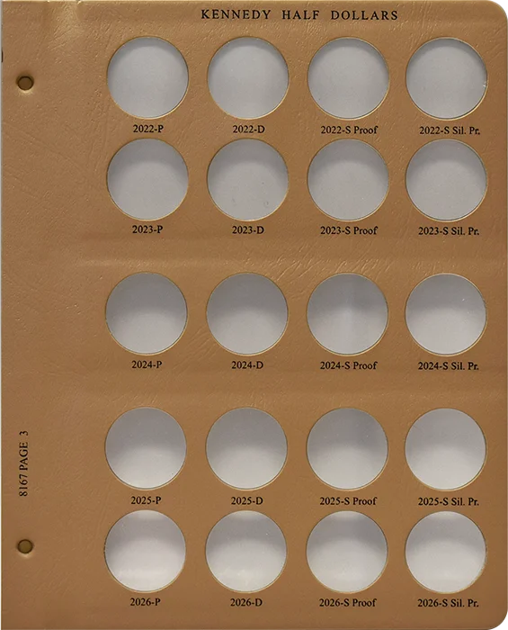 Kennedy Half w/Proof Replacement Page 3 2022 P - 2026 S.Sil Pr