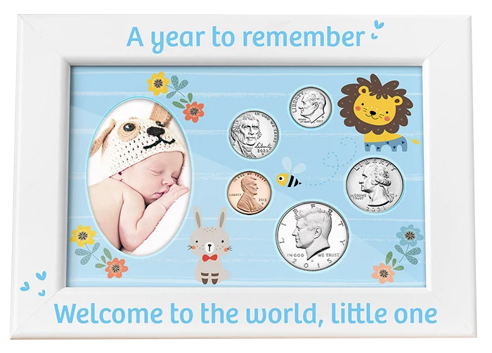Babys First Year Coin & Photo Frame (Boy)