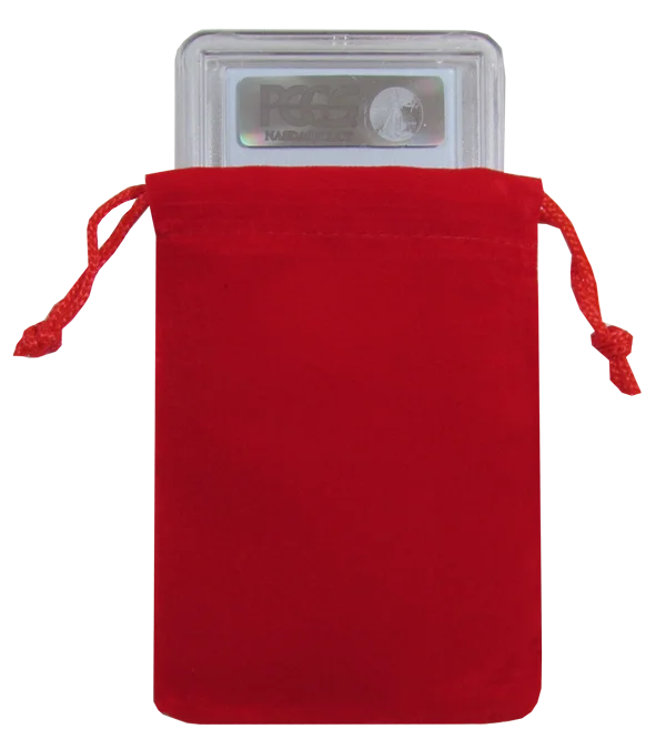 Velour Drawstring Pouch - 3x4.25 Red