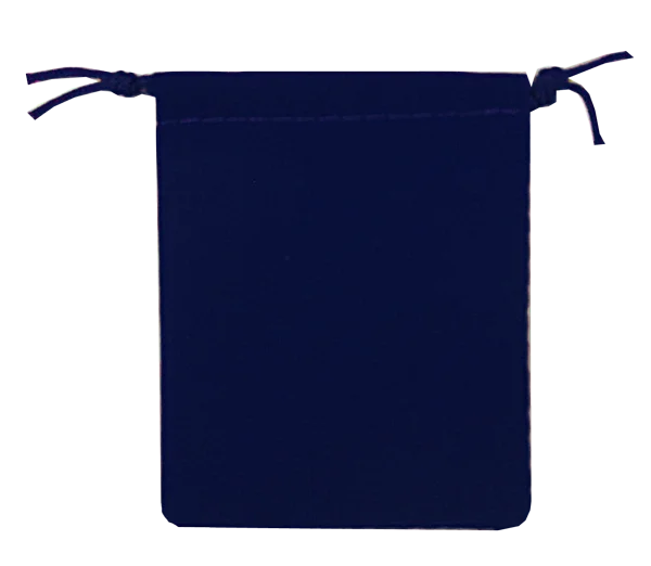Velour Drawstring Pouch - 2.75x3.25 Navy Blue