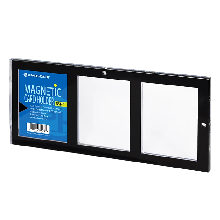 3 Card Magnetic Card Holder - Black Borders