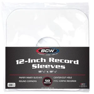 12 Inch Record Paper Inner Sleeves-Round Corners