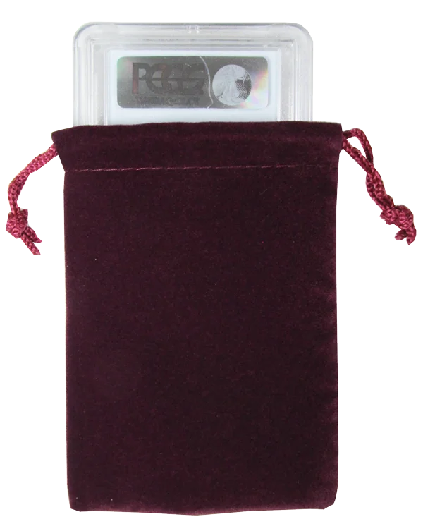 Velour Drawstring Pouch - 3x4.25 Maroon