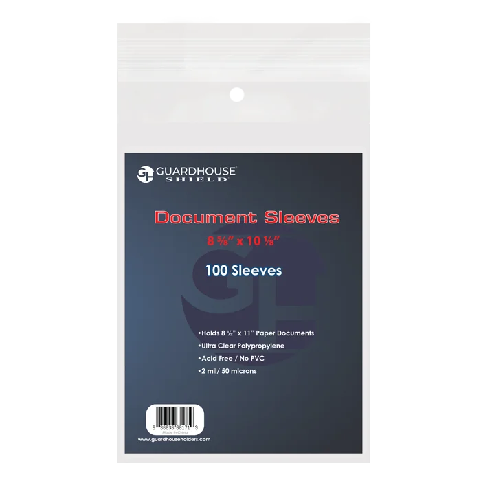 Shield Sleeve for Standard 8.5 x 11 Document