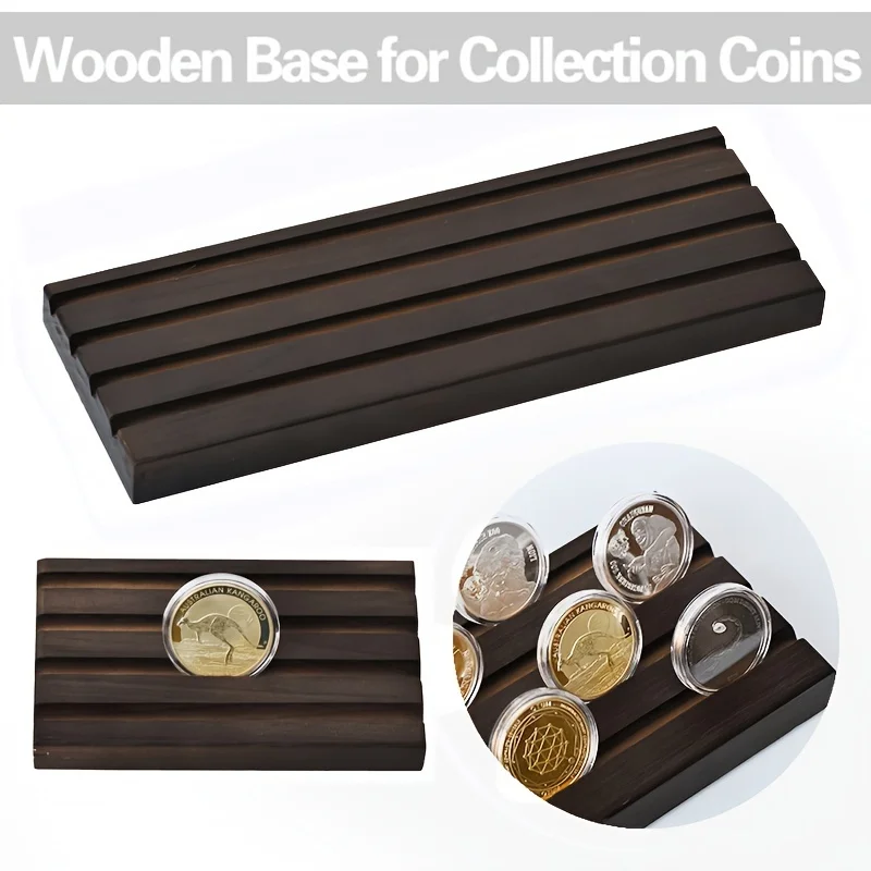 Wood-style coin display stand