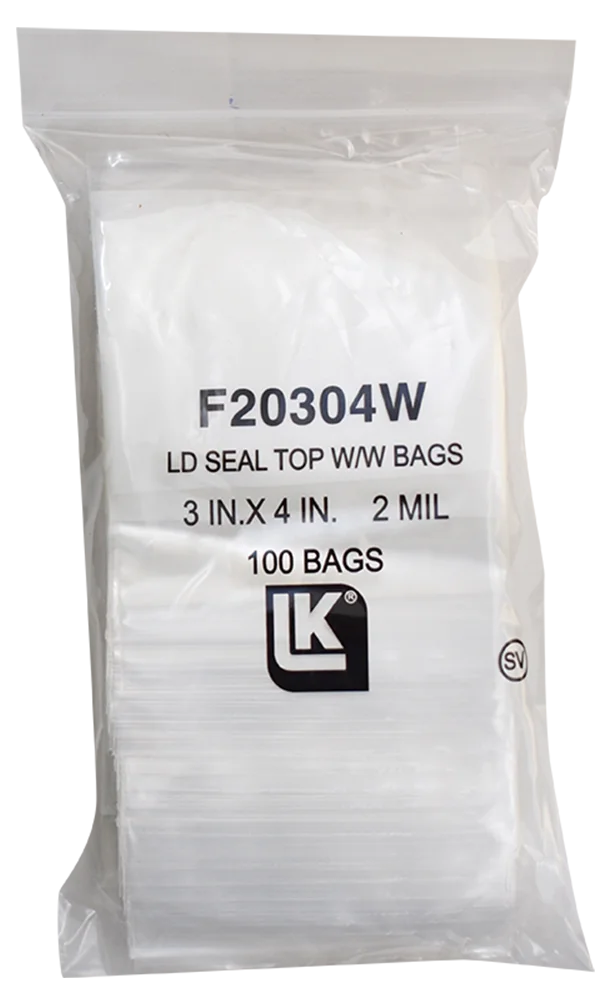 Zip Lock Bag - Write On - 3x4 (2 Mil)