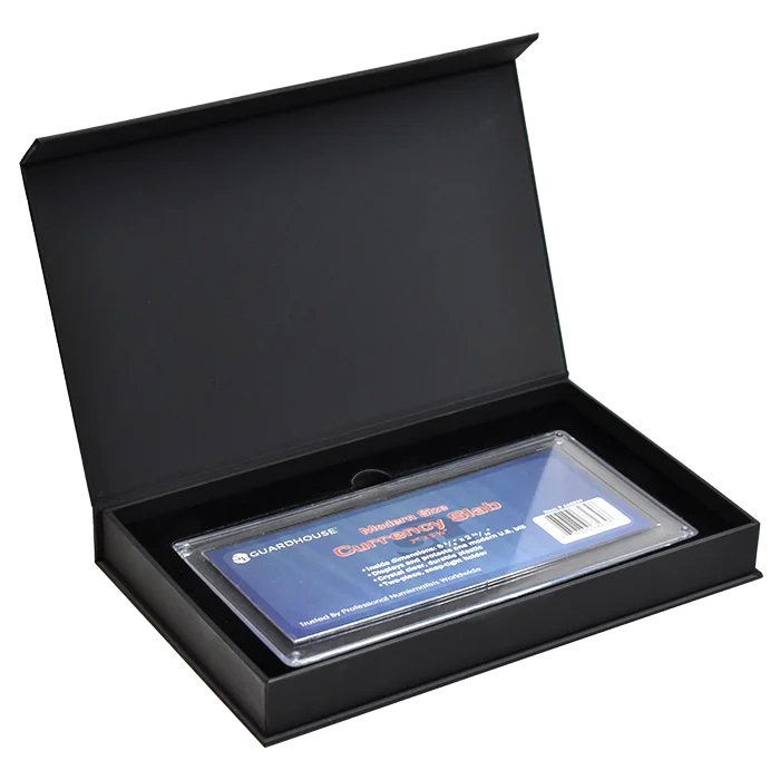 Magnetic Lid Display Box - Holds Guardhouse Currency Slab - Black