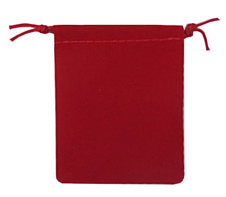 Velour Drawstring Pouch - 2.75x3.25 Red